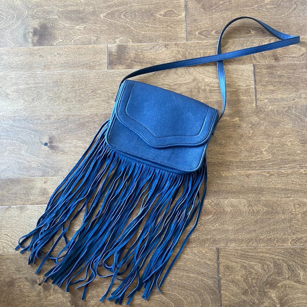 BCBG Leather Fringe Bag